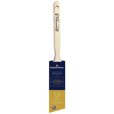 BENJAMIN MOORE Paint Brush, Firm Brush, 2716 in L Bristle, NylonPolyester Bristle, Angle Sash Handle U61715-017